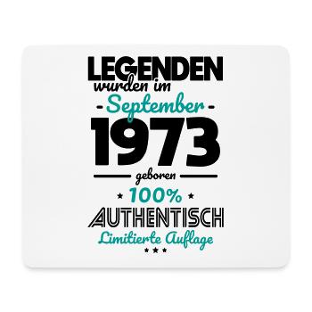 50. Geburtstag - Legenden wurden im September 1973 - Mousepad (Querformat) - Weiß - Vorne