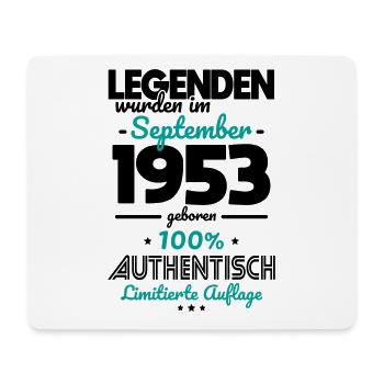 70. Geburtstag - Legenden wurden im September 1953 - Mousepad (Querformat) - Weiß - Vorne