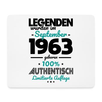 60. Geburtstag - Legenden wurden im September 1963 - Mousepad (Querformat) - Weiß - Vorne