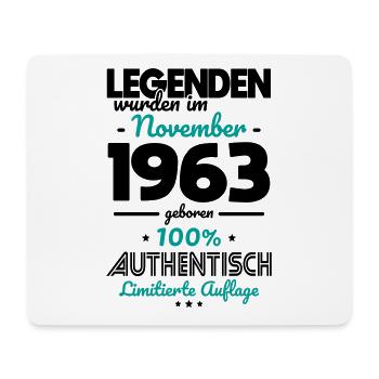 60. Geburtstag - Legenden wurden im November 1963 - Mousepad (Querformat) - Weiß - Vorne