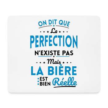 La Perfection n'existe pas la Bière est Réelle - Tapis de souris (format paysage) - blanc - Devant