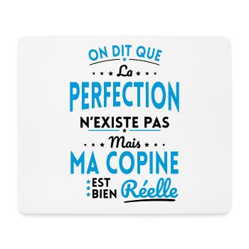 La Perfection n'existe pas Ma Copine est Réelle - Tapis de souris (format paysage) - blanc - Devant