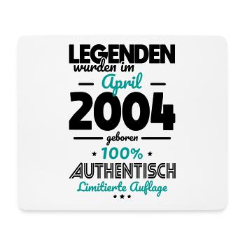 20. Geburtstag - Legenden wurden im April 2004 - Mousepad (Querformat) - Weiß - Vorne