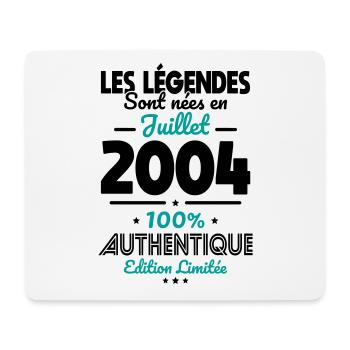 Anniversaire 20 ans - Légendes nées Juillet 2004 - Tapis de souris (format paysage) - blanc - Devant