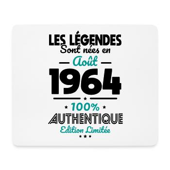 60th Anniversary - Legends Born August 1964 - Mouse Pad (horizontal) - white - Front