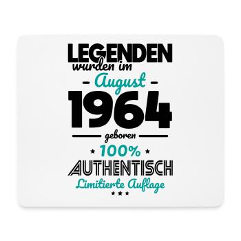 60th Birthday - Legends were born in August 1964 - Mouse Pad (horizontal) - white - Front
