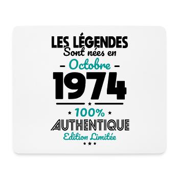 50th Anniversary - Legends born October 1974 - Mouse Pad (horizontal) - white - Front