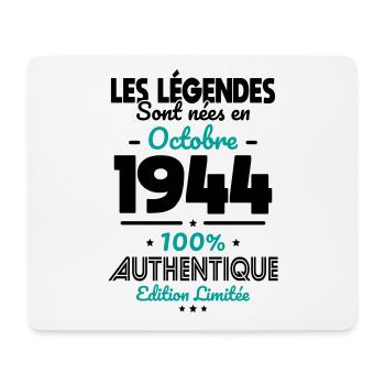 80th Anniversary - Legends born October 1944 - Mouse Pad (horizontal) - white - Front
