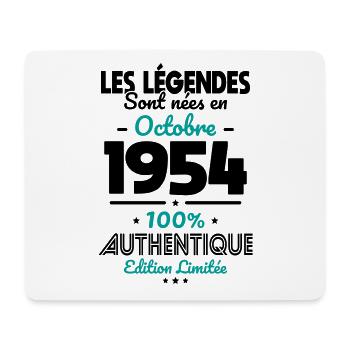 70th Anniversary - Legends born October 1954 - Mouse Pad (horizontal) - white - Front
