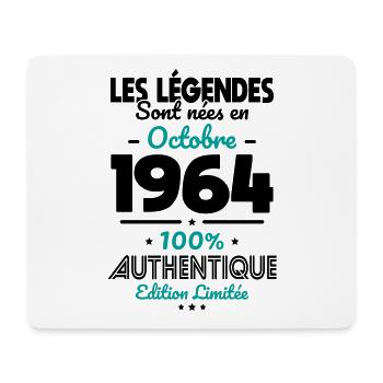 60th Anniversary - Legends born October 1964 - Mouse Pad (horizontal) - white - Front
