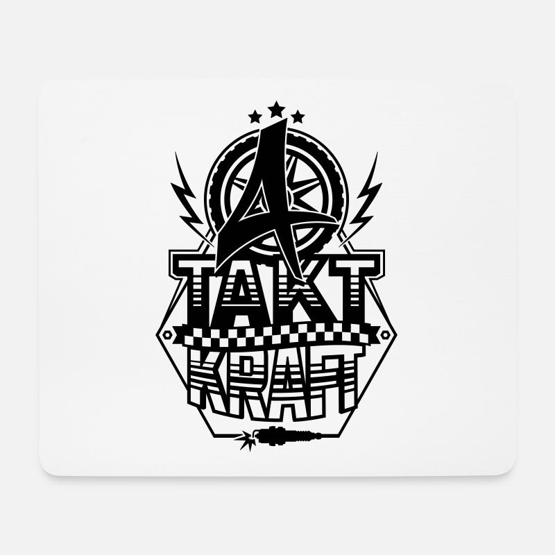 4-Takt-Kraft / Viertaktkraft - Mousepad (Querformat) - Weiß
