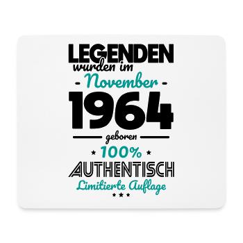 60th Birthday - Legends were made in November 1964 - Mouse Pad (horizontal) - white - Front