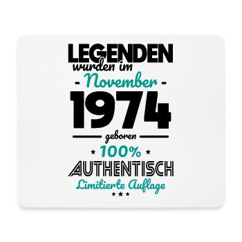 50th Birthday - Legends were created in November 1974 - Mouse Pad (horizontal) - white - Front