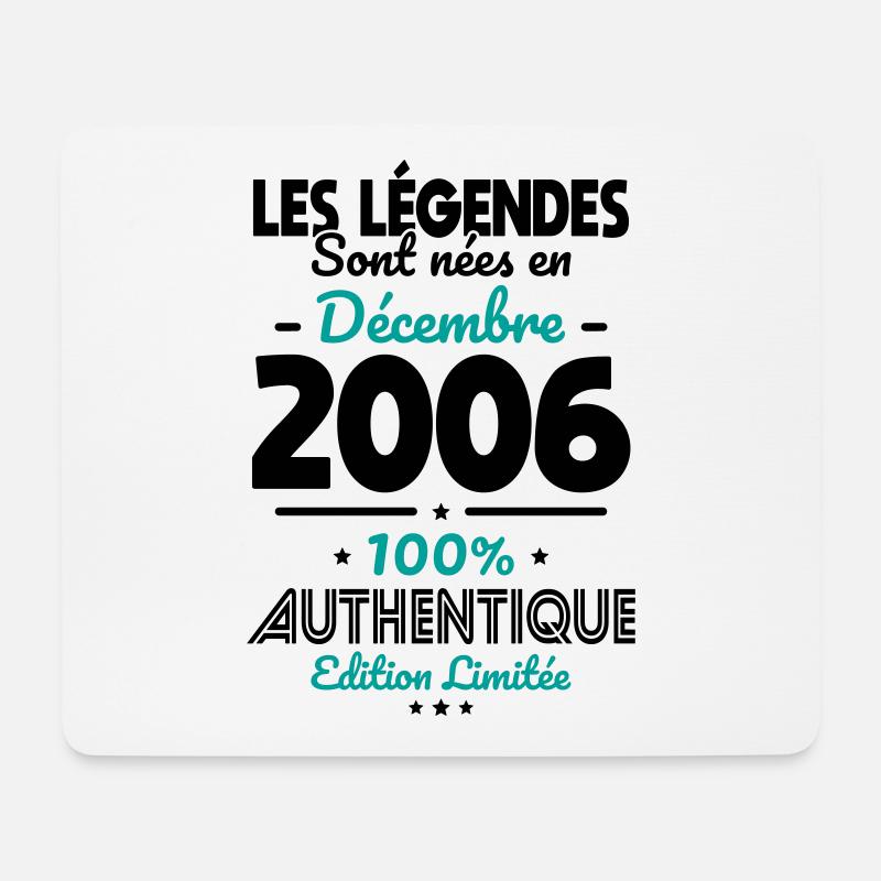 18. Geburtstag - Legenden geboren im Dezember 2006 - Mousepad (Querformat) - Weiß