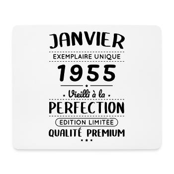 Anniversaire 70 ans - Janvier 1955 Perfection - Tapis de souris (format paysage) - blanc - Devant