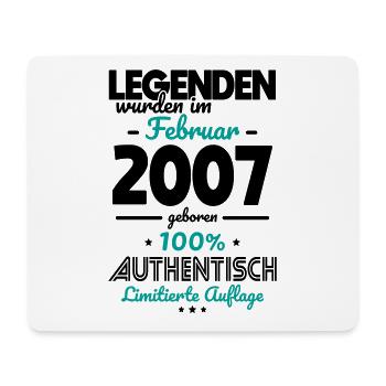18. Geburtstag - Legenden wurden im Februar 2007 - Mousepad (Querformat) - Weiß - Vorne