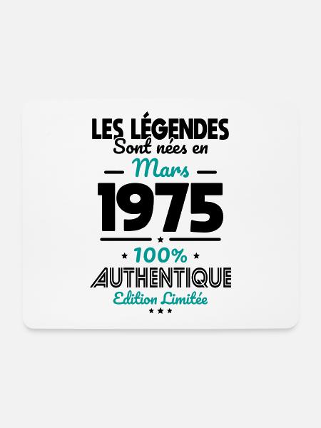 50-jähriges Jubiläum - Legenden geboren im März 1975 - Mousepad (Querformat) - Weiß