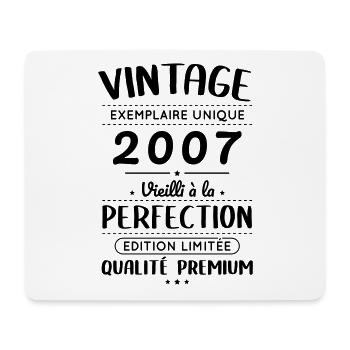Anniversaire 18 ans - Vintage 2007 - Tapis de souris (format paysage) - blanc - Devant
