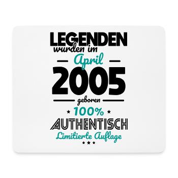 20. Geburtstag - Legenden wurden im April 2005 - Mousepad (Querformat) - Weiß - Vorne