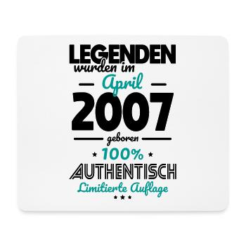 18e anniversaire - Les légendes ont été créées en avril 2007 - Tapis de souris (format paysage) - blanc - Devant