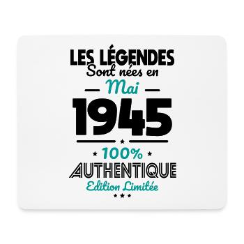 80. Jubiläum - Legenden, geboren im Mai 1945 - Mousepad (Querformat) - Weiß - Vorne