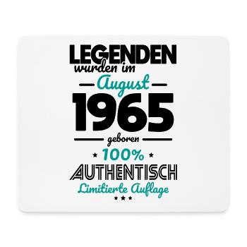 60th Birthday - Legends were created in August 1965 - Mouse Pad (horizontal) - white - Front