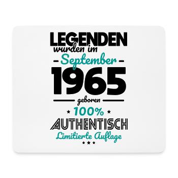 60th Birthday - Legends were created in August 1965 - Mouse Pad (horizontal) - white - Front