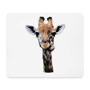 witzige Giraffe, die gerade kaut - Mousepad (Querformat) - Weiß - Vorne