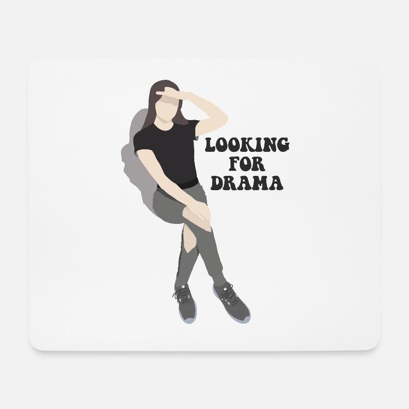 Auf der Suche nach Drama - Mousepad (Querformat) - Weiß