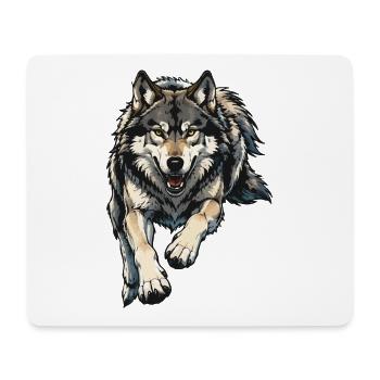Wolf Illustration - Mouse Pad (horizontal) - white - Front