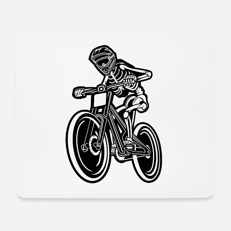 BMX / montagne blanche 04_schwarz motards - Tapis de souris (format paysage) - blanc