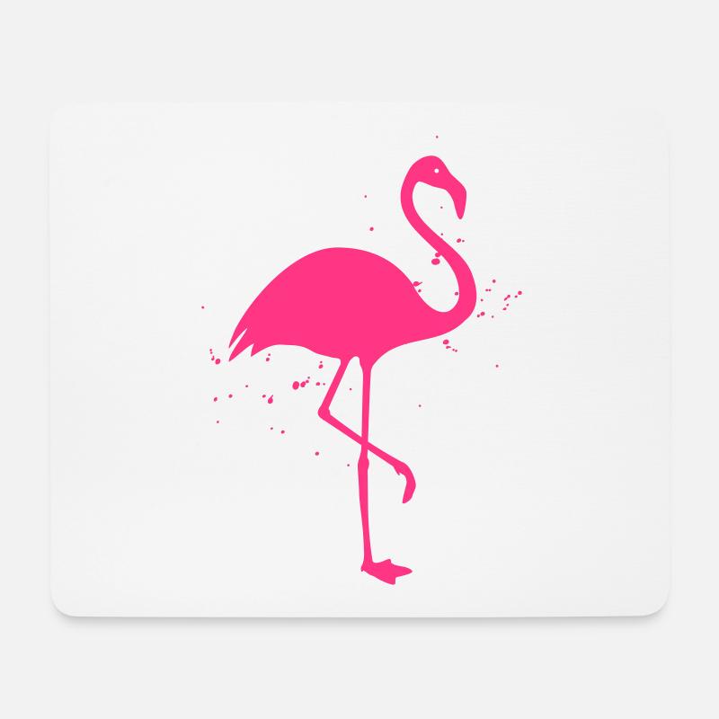 Flamingo fröhlich Silhouette Sommer Sonne Strand - Mousepad (Querformat) - Weiß