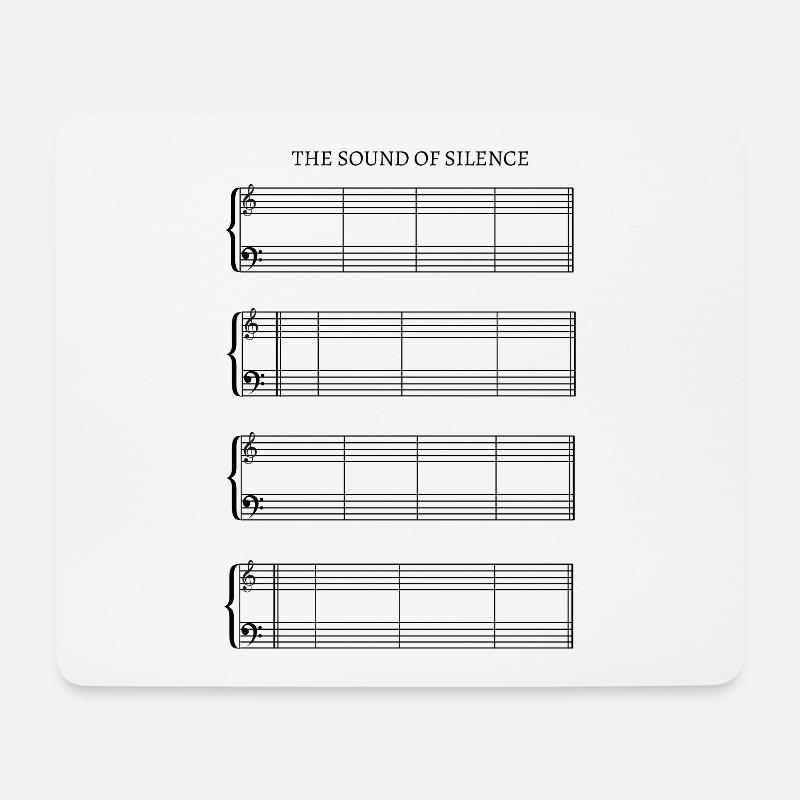 Sound Of Silence Notenblatt ohne Noten - Mousepad (Querformat) - Weiß