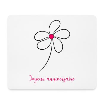 JOYEUX ANNIVERSAIRE. HAPPY BIRTHDAY. ANNIVERSAIRE. - Tapis de souris (format paysage) - blanc - Devant