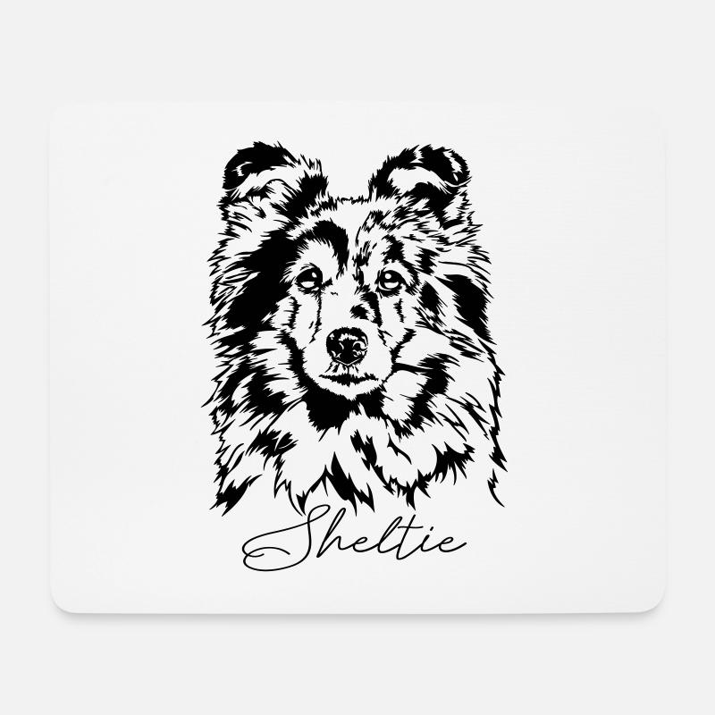 SHELTIE merle Hund Hunde Hütehund Wilsigns - Mousepad (Querformat) - Weiß
