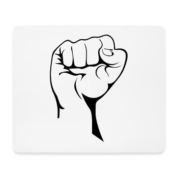 Geballte Faust - Mousepad (Querformat) - Weiß - Vorne
