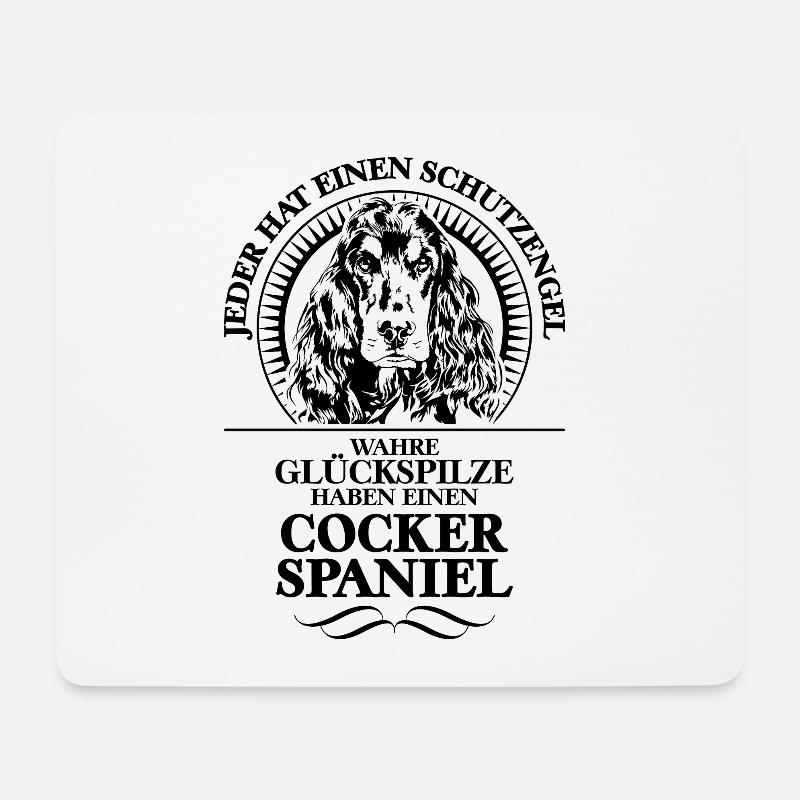 COCKER SPANIEL Schutzengel Hunde Spruch Wilsigns - Mousepad (Querformat) - Weiß