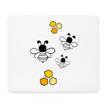 Abeilles en nid d’abeille - Tapis de souris (format paysage) - blanc - Devant