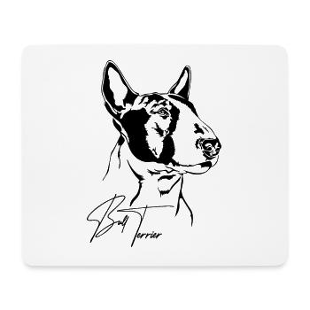 BULL TERRIER Chiens Portrait Chien Wilsigns - Tapis de souris (format paysage) - blanc - Devant