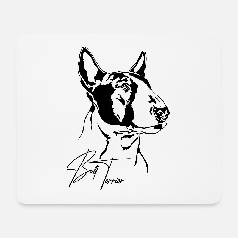 BULL TERRIER Hunde Portrait Hund Wilsigns - Mousepad (Querformat) - Weiß