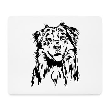 Australian Shepherd Aussie Portrait Dogs Wilsigns - Mouse Pad (horizontal) - white - Front