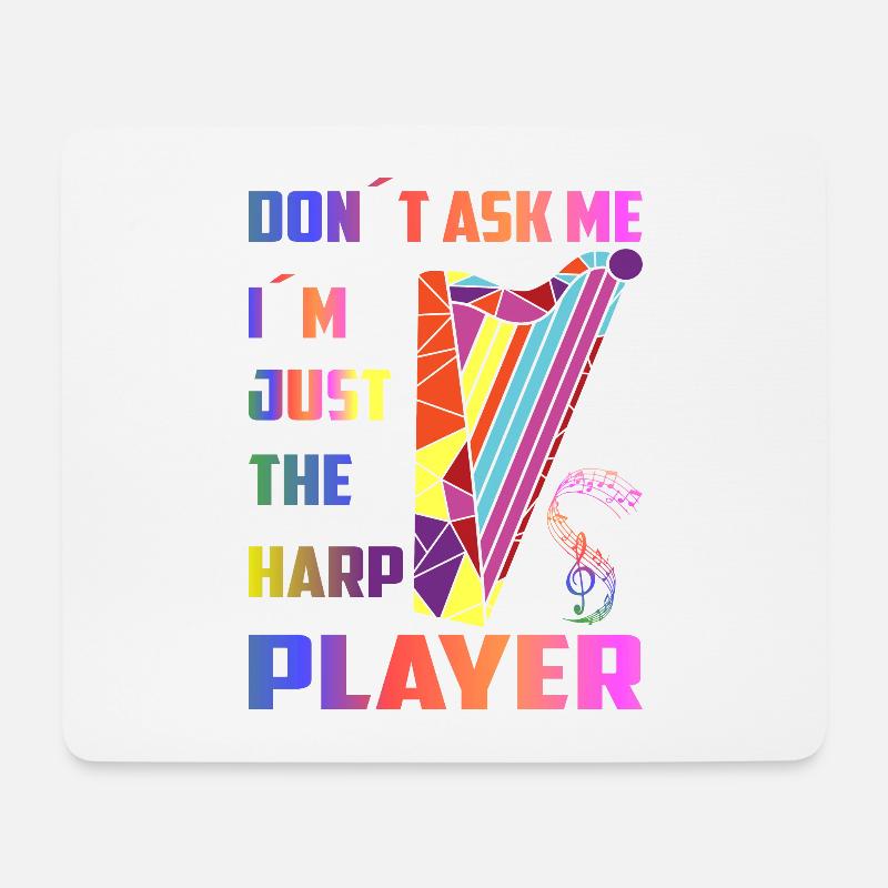 Harfen Spieler - Mousepad (Querformat) - Weiß