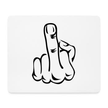 Stinkefinger Middle Finger 2c - Mousepad (Querformat) - Weiß - Vorne