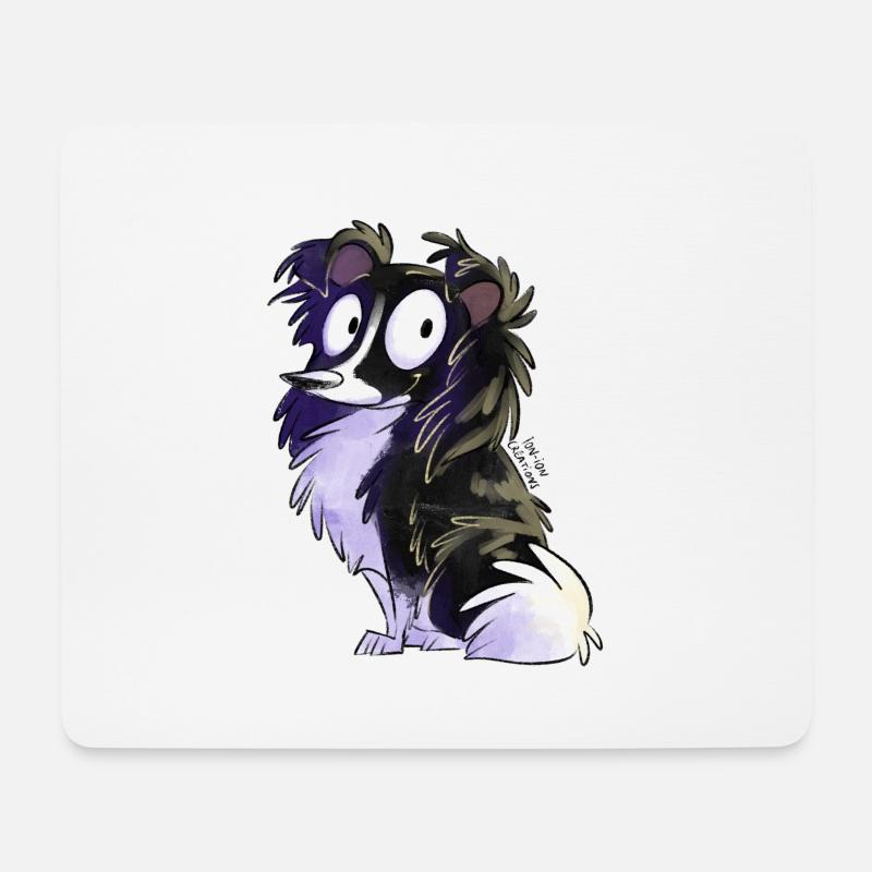 Shetland zweifarbig schwarz - Mousepad (Querformat) - Weiß