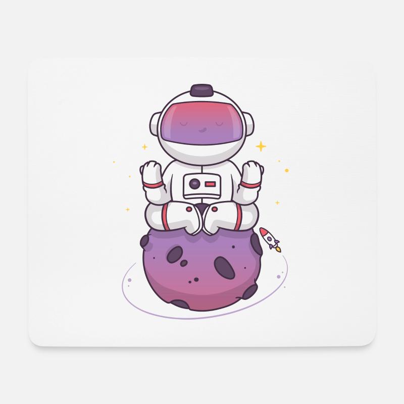Space Yoga - Mouse Pad (horizontal) - white