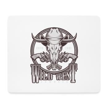 Western Wild West Cowboy skull - Mousepad (Querformat) - Weiß - Vorne