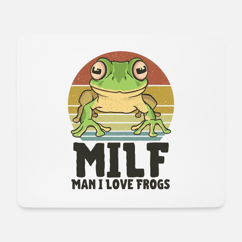 Frosch - Mousepad (Querformat) - Weiß