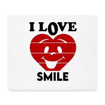 I Love Smile Ich liebe Lachen Lustig Spaß Fun - Mousepad (Querformat) - Weiß - Vorne