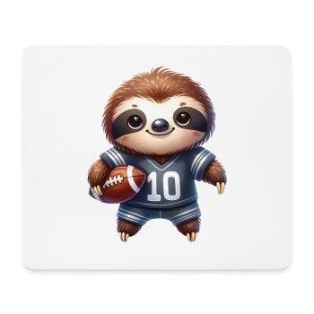 Süßes Faultier Spielt American Football - Mousepad (Querformat) - Weiß - Vorne
