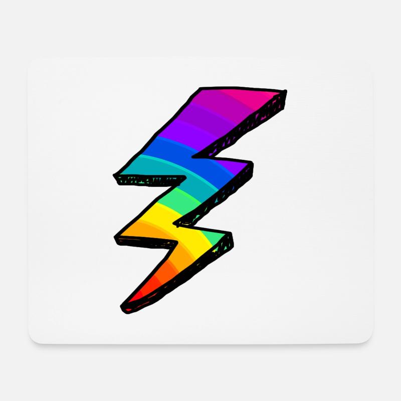 Bunter Blitz. Regenbogen - Mousepad (Querformat) - Weiß